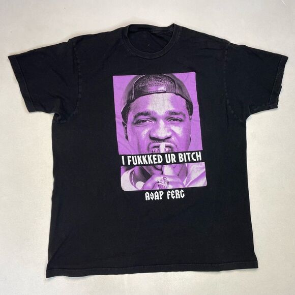 Asap Ferg Graphic T-shirt Men XL Black Short Sleeve Music - Picture 1 of 6